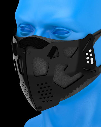 Cyberpunk Mechanical Face Covering -  spandex - Cyberpunk Mechanical Face Covering in Gray - View 5