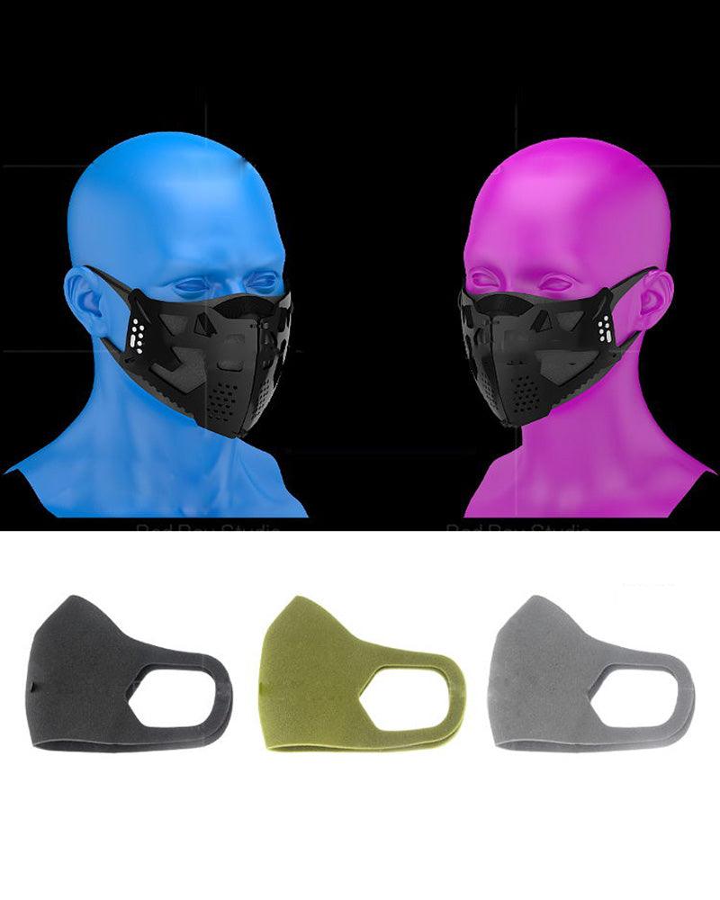 Cyberpunk Mechanical Face Covering -  urban face covering - Cyberpunk Mechanical Face Covering in Gray - View 8