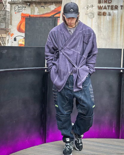 Cyberpunk Ninja Kimono Jacket -  available colors purple brown - Cyberpunk Ninja Kimono Jacket for Futuristic Style - View 14