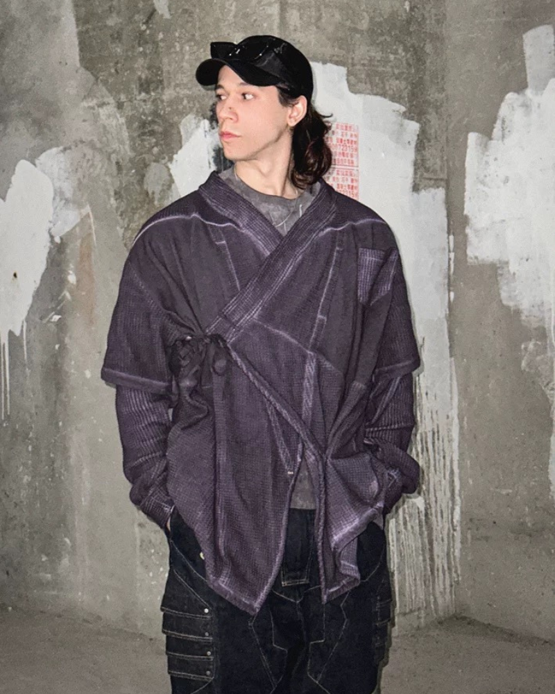 Cyberpunk Ninja Kimono Jacket - futuristic techwear - Cyberpunk Ninja Kimono Jacket for Futuristic Style - View 13