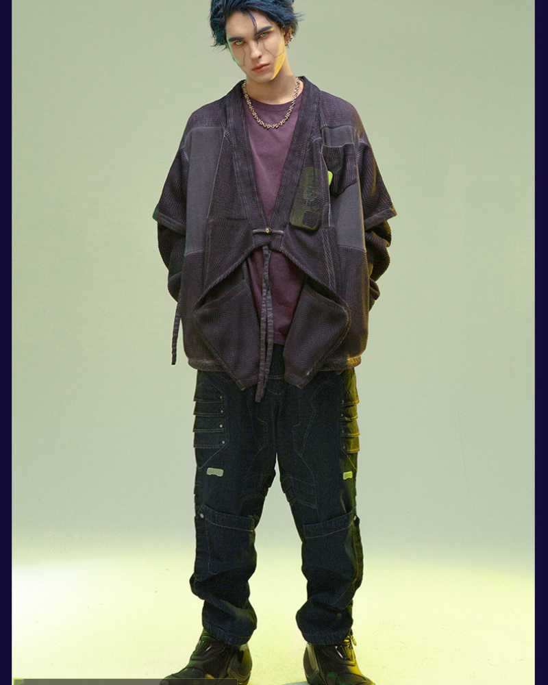 Cyberpunk Ninja Kimono Jacket -  jacket - Cyberpunk Ninja Kimono Jacket for Futuristic Style - View 7