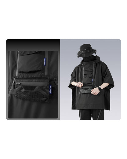 Cyberpunk Ninja Waterproof Cape - waterproof techwear jacket - Cyberpunk Ninja Waterproof Cape for Techwear Enthusiasts - View 10