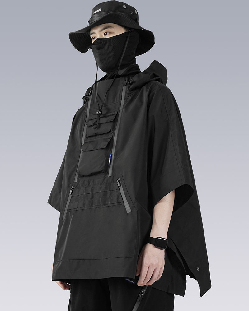 Cyberpunk Ninja Waterproof Cape -  layering streetwear - Cyberpunk Ninja Waterproof Cape for Techwear Enthusiasts - View 4