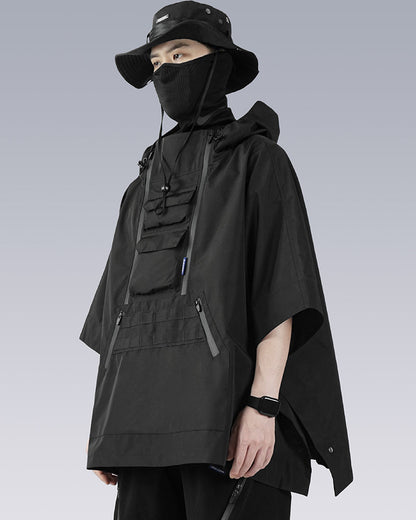 Cyberpunk Ninja Waterproof Cape -  layering streetwear - Cyberpunk Ninja Waterproof Cape for Techwear Enthusiasts - View 4