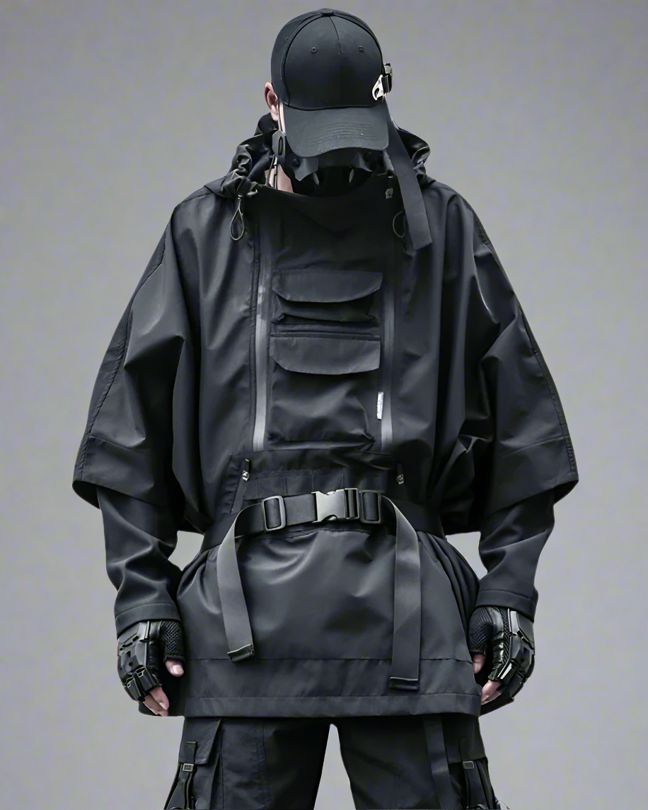 Cyberpunk Ninja Waterproof Cape - waterproof cape - Cyberpunk Ninja Waterproof Cape for Techwear Enthusiasts - Main view