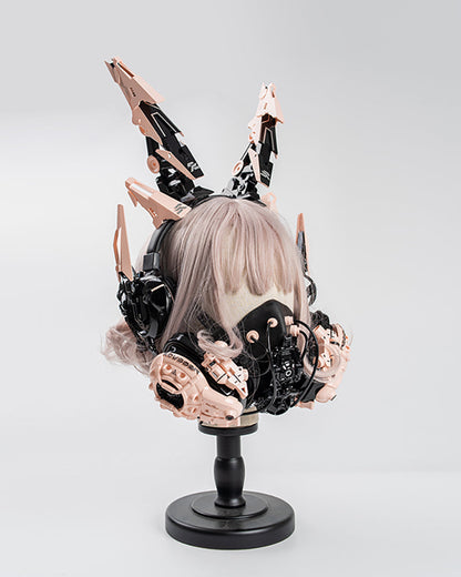 Cyberpunk Pink Headband & Mask - futuristic cyberpunk masks - Cyberpunk Pink Headband and Mask for Unique Style - View 2