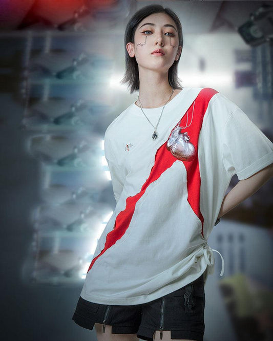 Cyberpunk Prosthetic Heart Tee - bold fashion - Cyberpunk Prosthetic Heart Tee for Bold Style - Main view