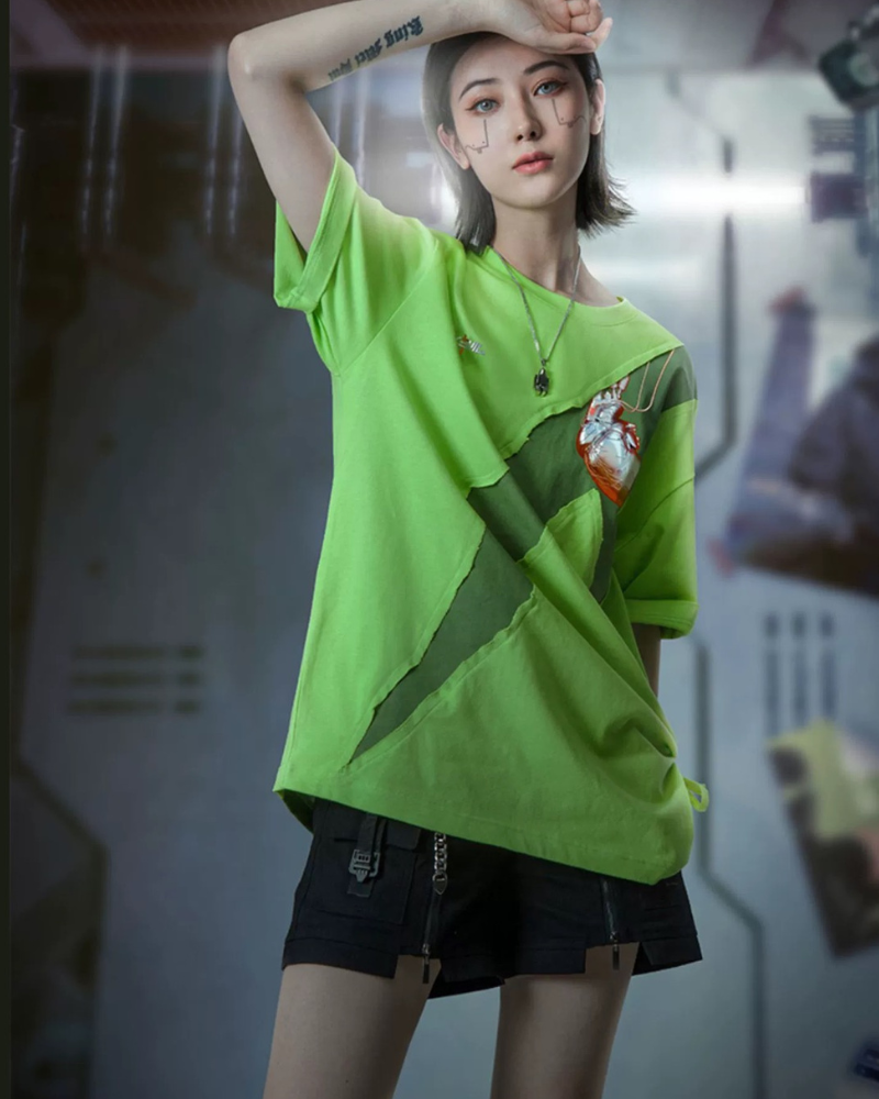 Cyberpunk Prosthetic Heart Tee -  cotton t-shirt - Cyberpunk Prosthetic Heart Tee for Bold Style - View 3
