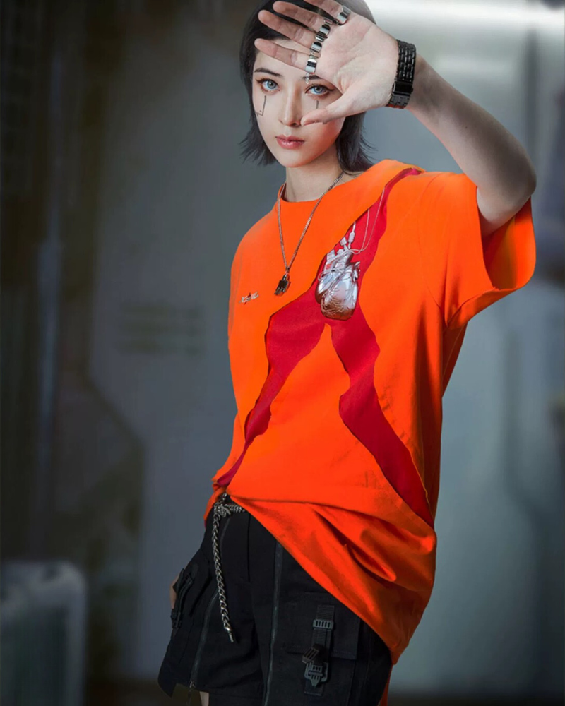 Cyberpunk Prosthetic Heart Tee -  everyday wear - Cyberpunk Prosthetic Heart Tee for Bold Style - View 4