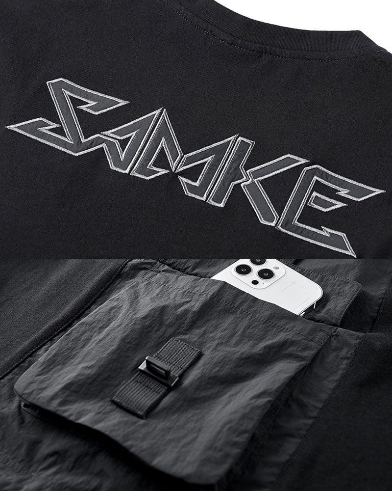 Cyberpunk Samurai Emblem Tee -  black - Stylish Cyberpunk Samurai Emblem T-Shirt for Everyday Wear - View 4
