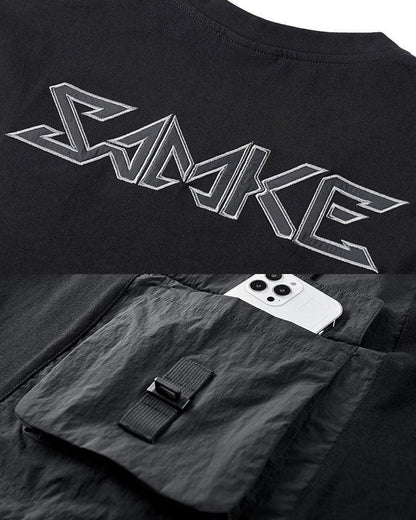 Cyberpunk Samurai Emblem Tee -  black - Stylish Cyberpunk Samurai Emblem T-Shirt for Everyday Wear - View 4