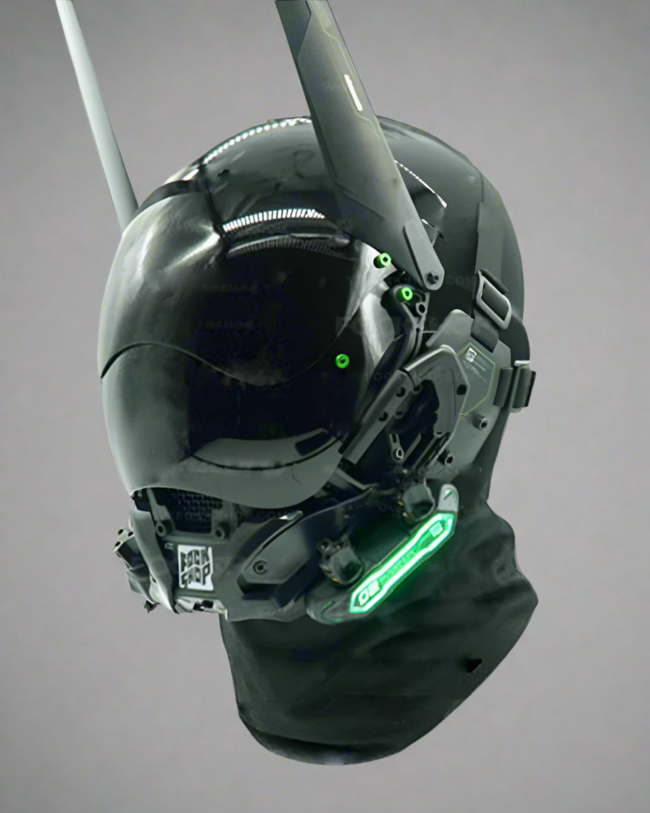 Cyberpunk Sci-Fi Winged Helmet - cyberpunk helmet - Cyberpunk Sci-Fi Winged Helmet for Futuristic Style - Main view