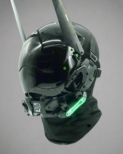 Cyberpunk Sci-Fi Winged Helmet - cyberpunk helmet - Cyberpunk Sci-Fi Winged Helmet for Futuristic Style - Main view