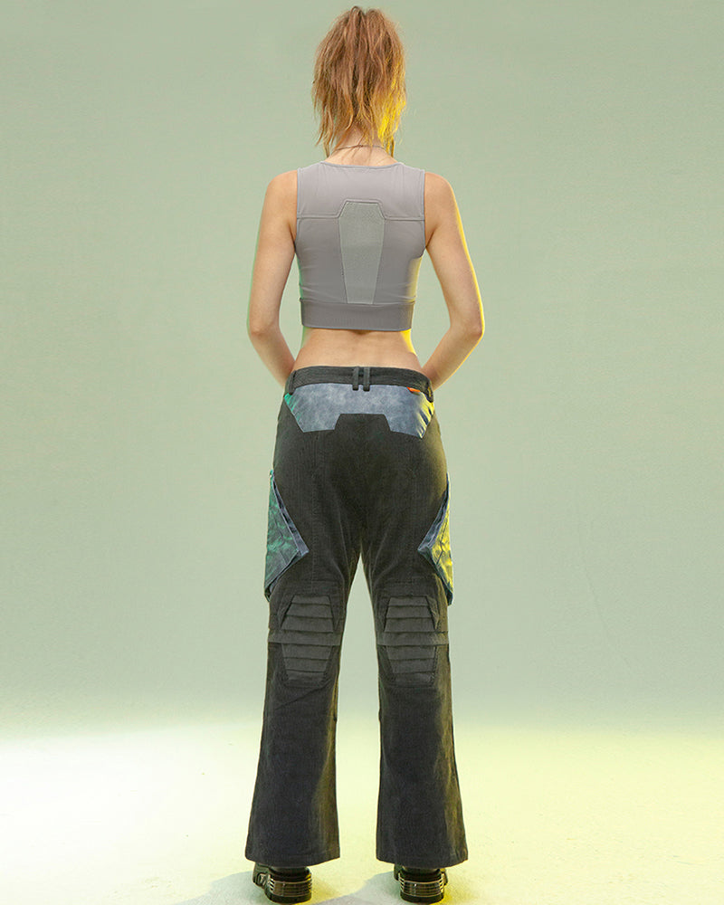 Cyberpunk Shadow Patrol Corduroy Pants - corduroy pants - Cyberpunk Shadow Patrol Corduroy Pants for Men - View 2