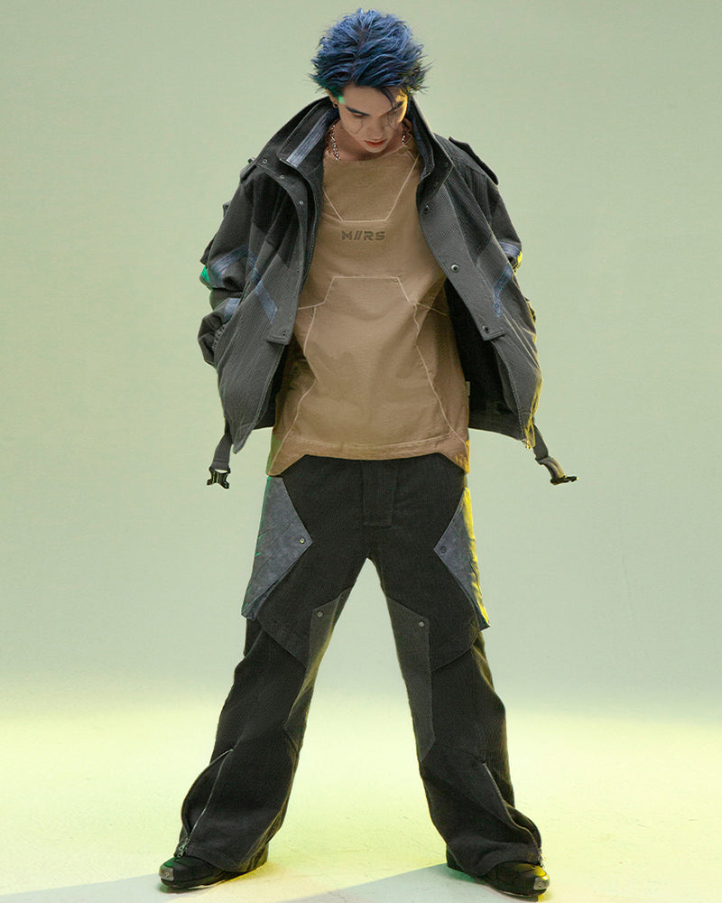 Cyberpunk Shadow Patrol Corduroy Pants -  dark gray - Cyberpunk Shadow Patrol Corduroy Pants for Men - View 3