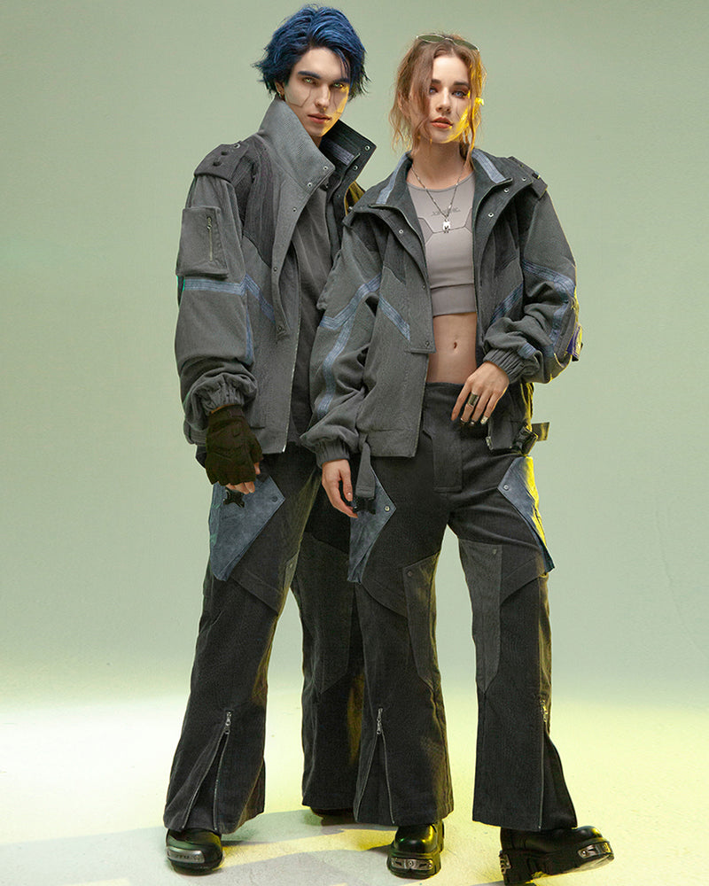 Cyberpunk Shadow Patrol Corduroy Pants -  futuristic style - Cyberpunk Shadow Patrol Corduroy Pants for Men - View 5