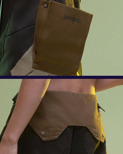 Cyberpunk Washed Denim Cargo Shorts - cargo shorts - Cyberpunk Washed Denim Cargo Shorts for Summer Style - View 11