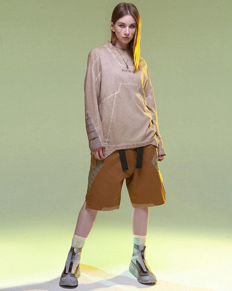 Cyberpunk Washed Denim Cargo Shorts -  cyberpunk - Cyberpunk Washed Denim Cargo Shorts for Summer Style - View 5