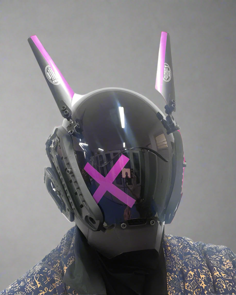 Cyberpunk Winged Helmet Mask - cyberpunk helmet - Cyberpunk Winged Helmet Mask with Balaclava - View 9