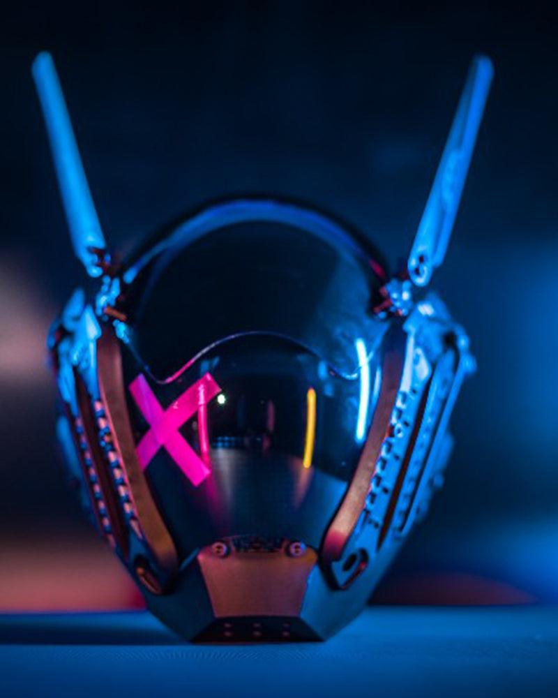 Cyberpunk Winged Helmet Mask - cyberpunk mask - Cyberpunk Winged Helmet Mask with Balaclava - View 2
