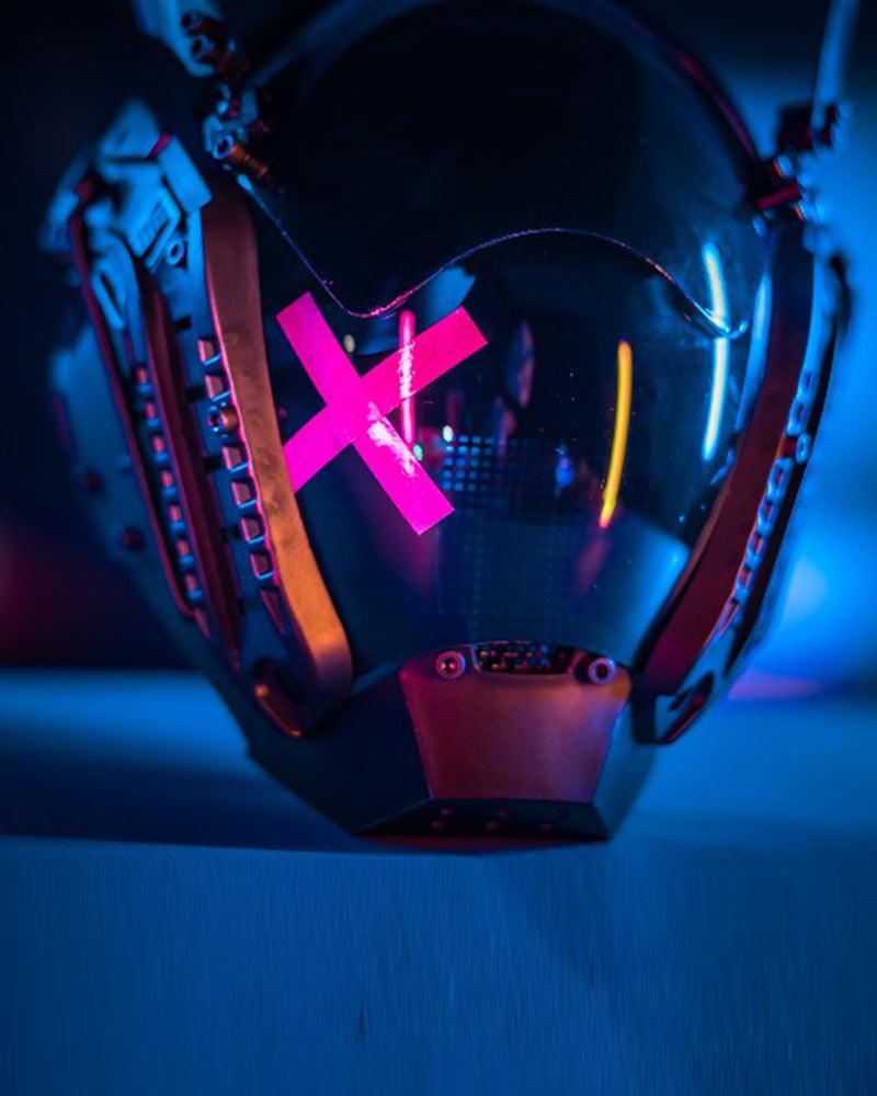 Cyberpunk Winged Helmet Mask -  unique streetwear style - Cyberpunk Winged Helmet Mask with Balaclava - View 8
