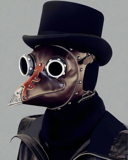 Dark Crow Punk Leather Mask -  punk mask - Dark Crow Punk Leather Mask for Techwear Style - View 6