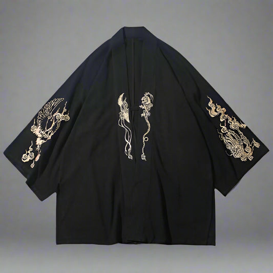 Decorative Kimono Wrap Cardigan - kimono - Elegant Embroidered Kimono Wrap Cardigan - Main view