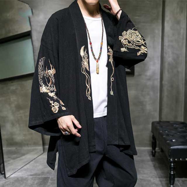 Decorative Kimono Wrap Cardigan - stylish kimono cardigan - Elegant Embroidered Kimono Wrap Cardigan - View 2