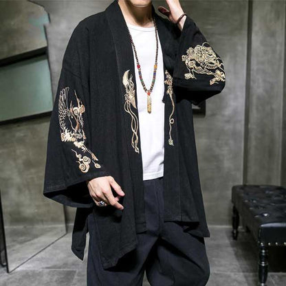 Decorative Kimono Wrap Cardigan - stylish kimono cardigan - Elegant Embroidered Kimono Wrap Cardigan - View 2