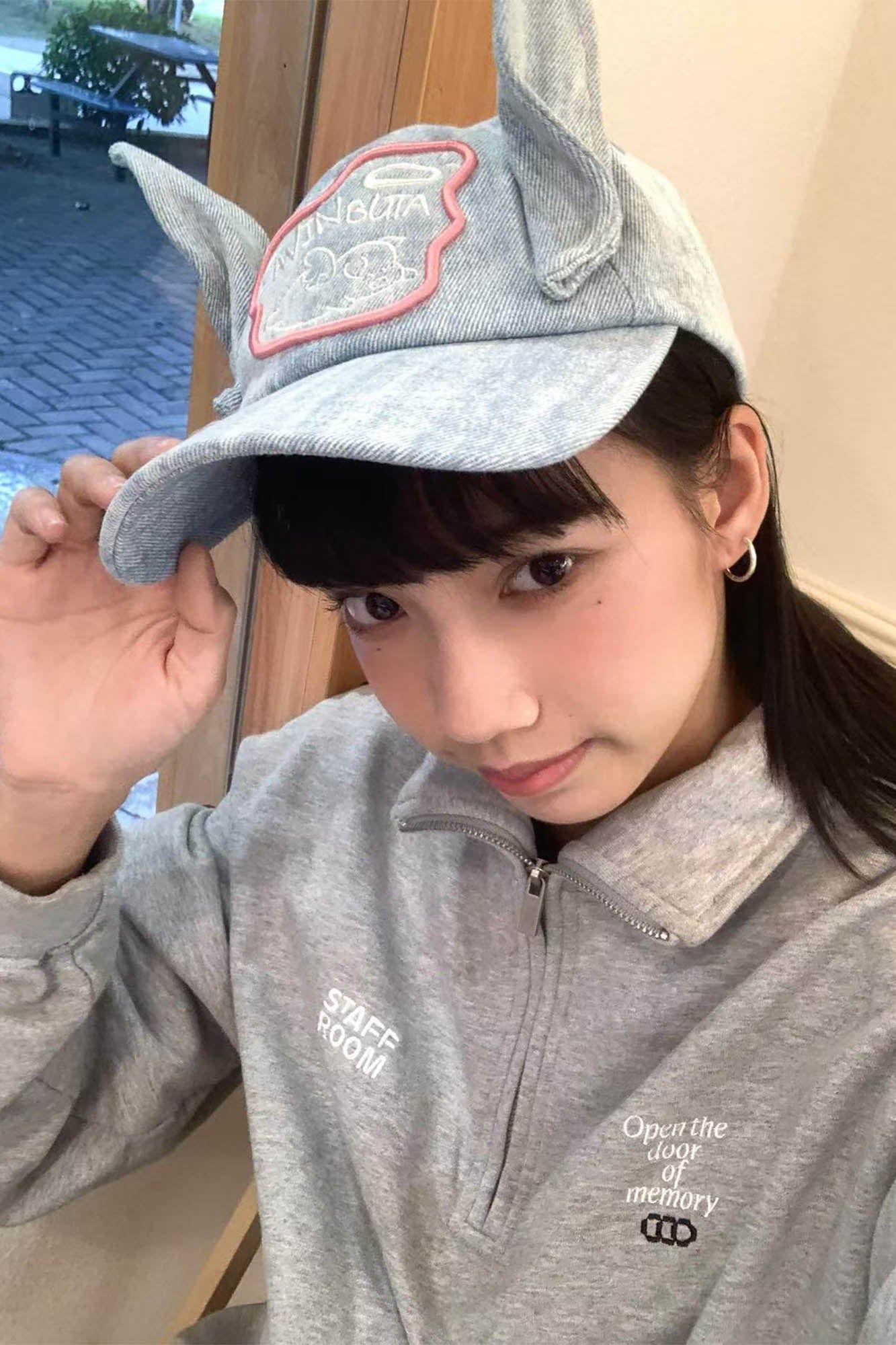 Denim Ear Embroidered Cap -  adjustable cotton cap - Light-Wash Denim Ear Embroidered Cap for Unique Style - View 10