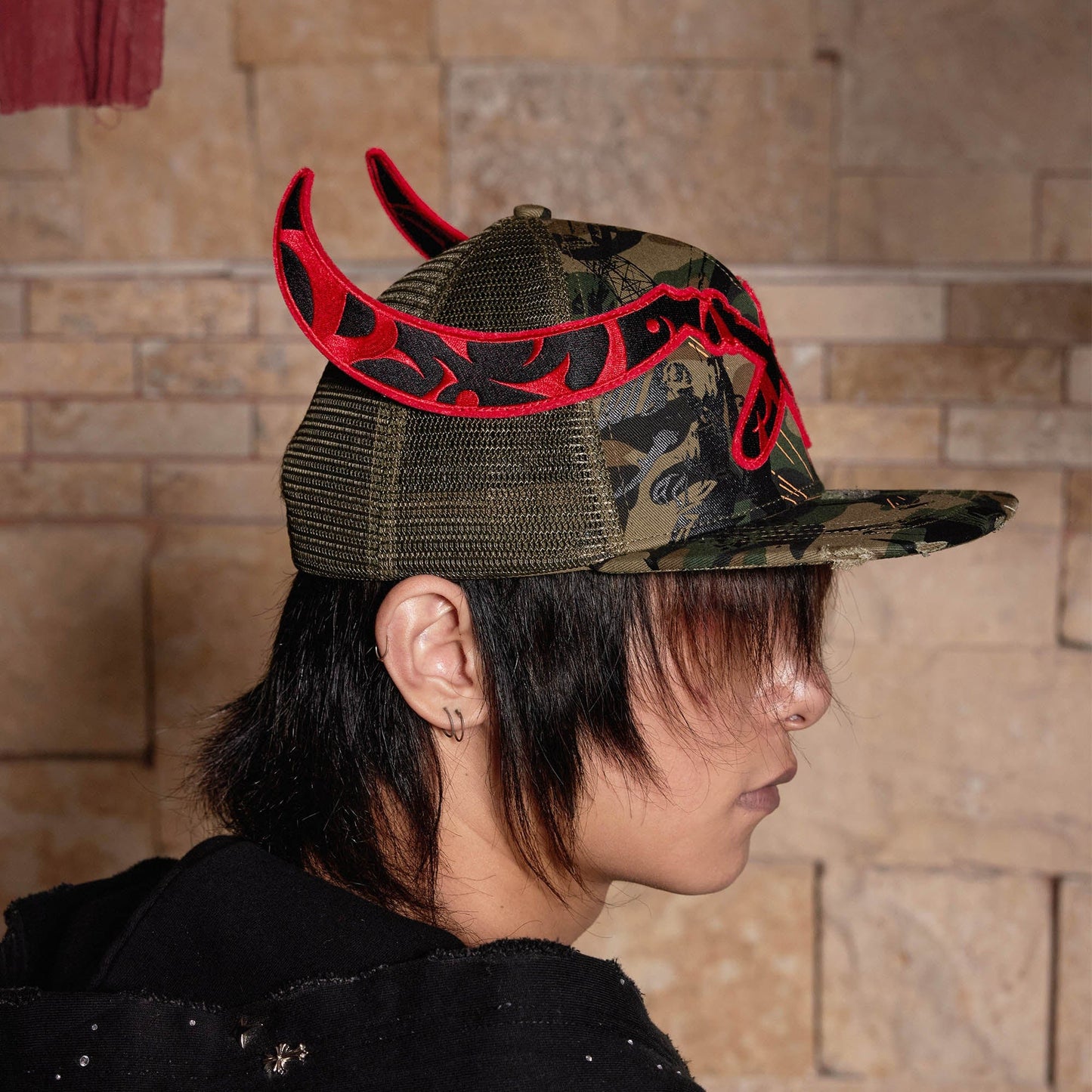 Distressed Camo Sickle Cap -  breathable mesh cap - Distressed Camo Sickle Cap for Tactical Style - View 3