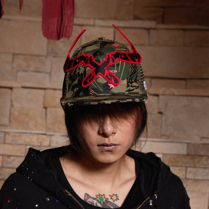 Distressed Camo Sickle Cap - camo baseball cap - Distressed Camo Sickle Cap for Tactical Style - Main view