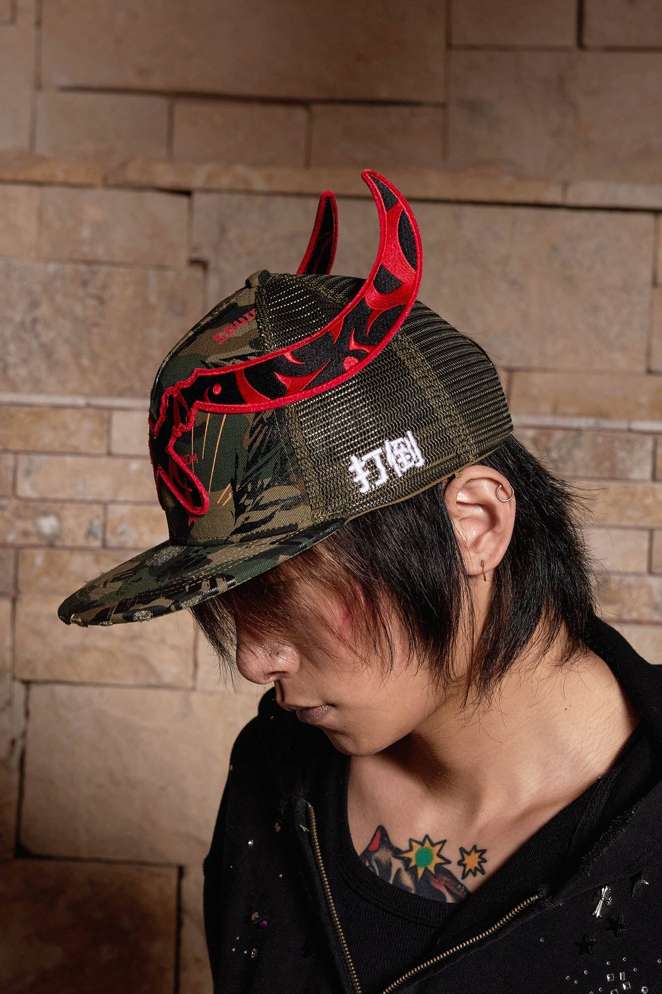Distressed Camo Sickle Cap - camo baseball cap - Distressed Camo Sickle Cap for Tactical Style - View 8