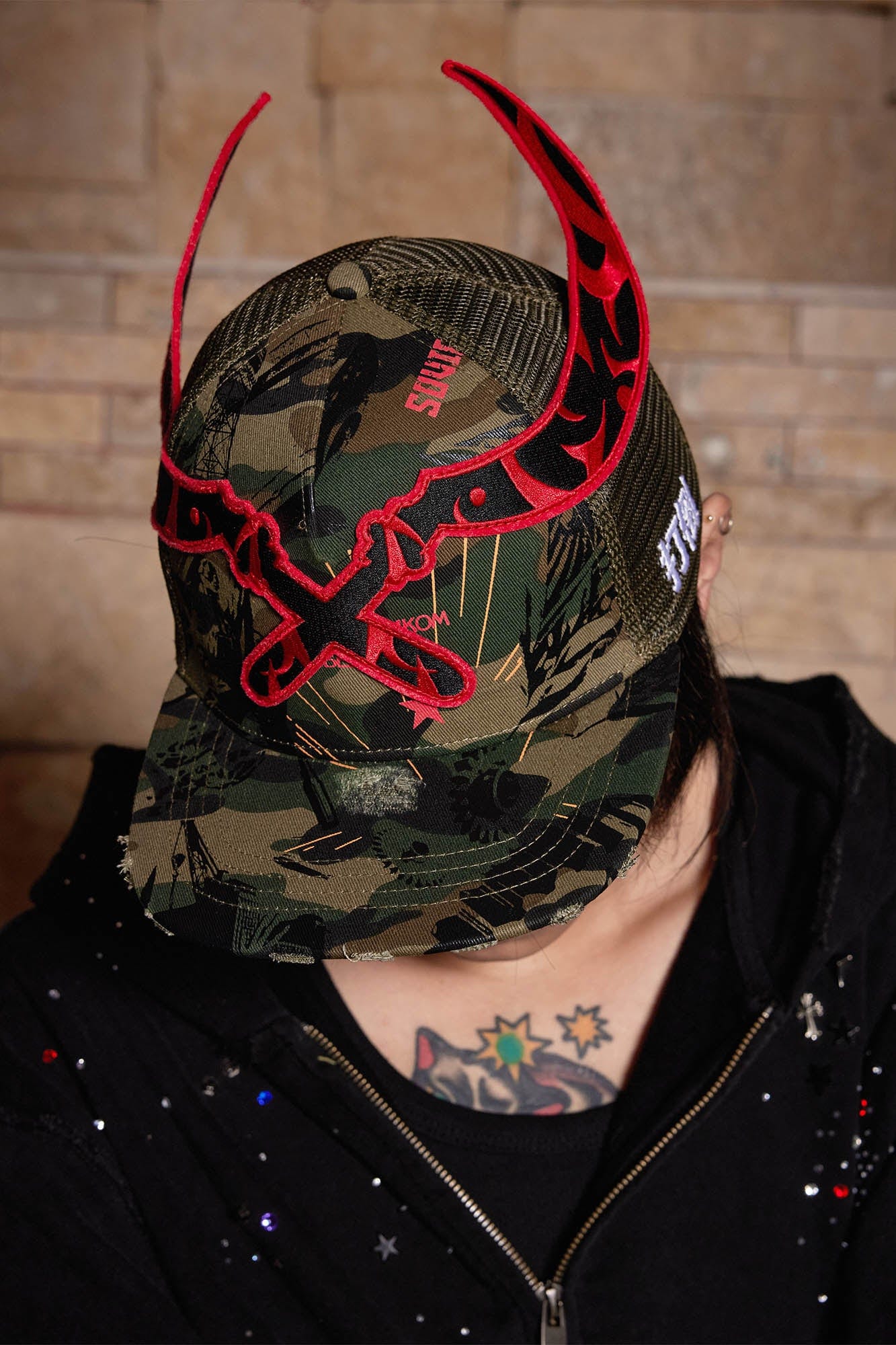 Distressed Camo Sickle Cap - camo cap - Distressed Camo Sickle Cap for Tactical Style - View 9
