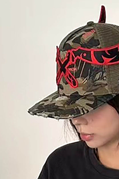 Distressed Camo Sickle Cap -  distressed hat - Distressed Camo Sickle Cap for Tactical Style - View 11