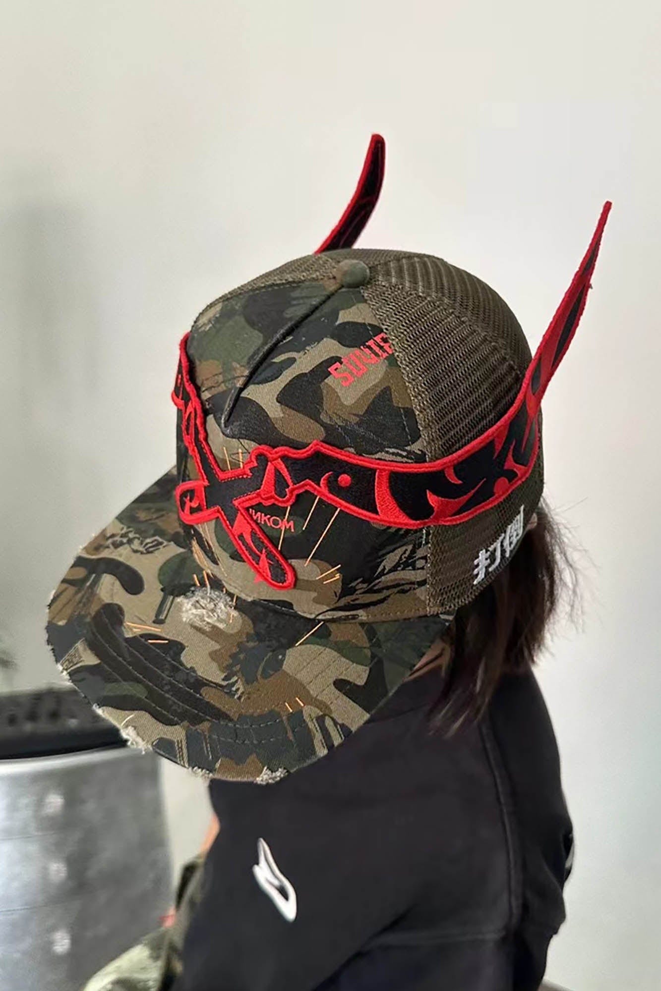 Distressed Camo Sickle Cap -  tactical cap - Distressed Camo Sickle Cap for Tactical Style - View 7