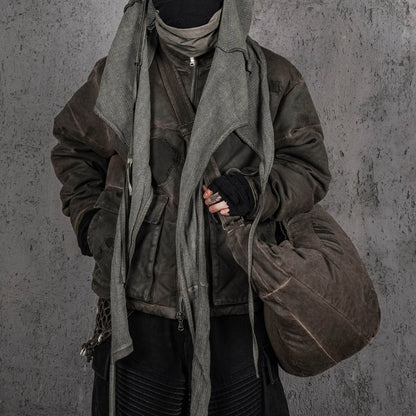 Distressed Crescent Wanderer Bag - spacious crescent bag - Unique Distressed Crescent Wanderer Bag for Everyday Use - View 2