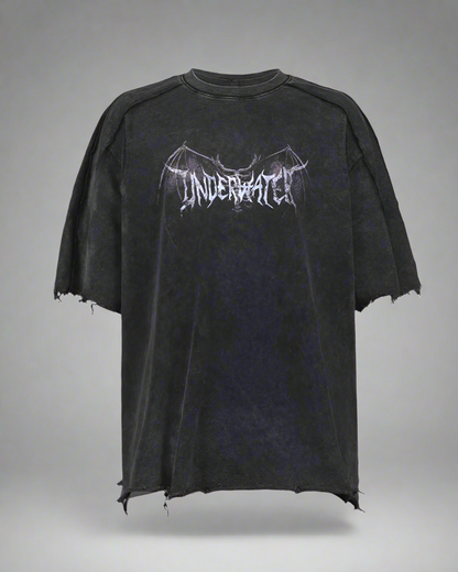 Distressed Demon Skull Tee -  black t-shirt - Distressed Demon Skull Tee with Vintage Charm - View 11