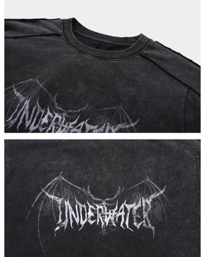 Distressed Demon Skull Tee -  distressed tee - Distressed Demon Skull Tee with Vintage Charm - View 13