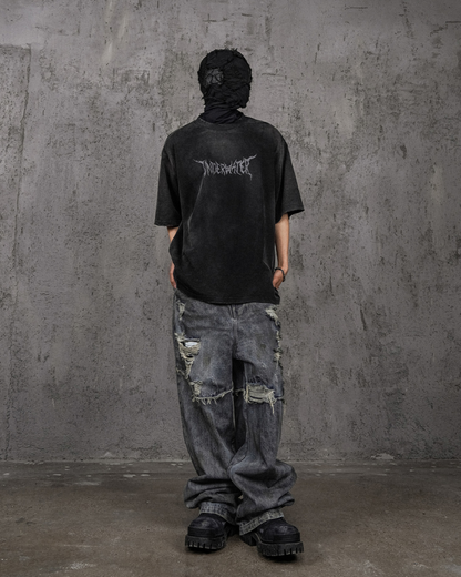 Distressed Demon Skull Tee -  distressed tee - Distressed Demon Skull Tee with Vintage Charm - View 5