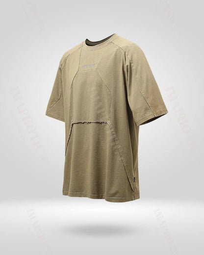 Distressed Drop Shoulder Tee -  black tee - Oversized Distressed Drop Shoulder Tee for Effortless Style - View 3