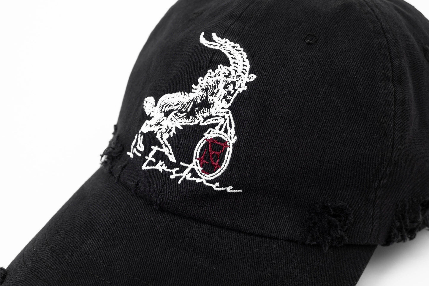 Distressed Embroidered Classic Cap - distressed cap - Distressed Embroidered Cap for Vintage Style Enthusiasts - View 15