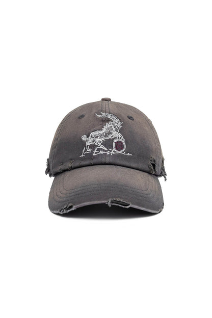 Distressed Embroidered Classic Cap -  embroidered cap - Distressed Embroidered Cap for Vintage Style Enthusiasts - View 19