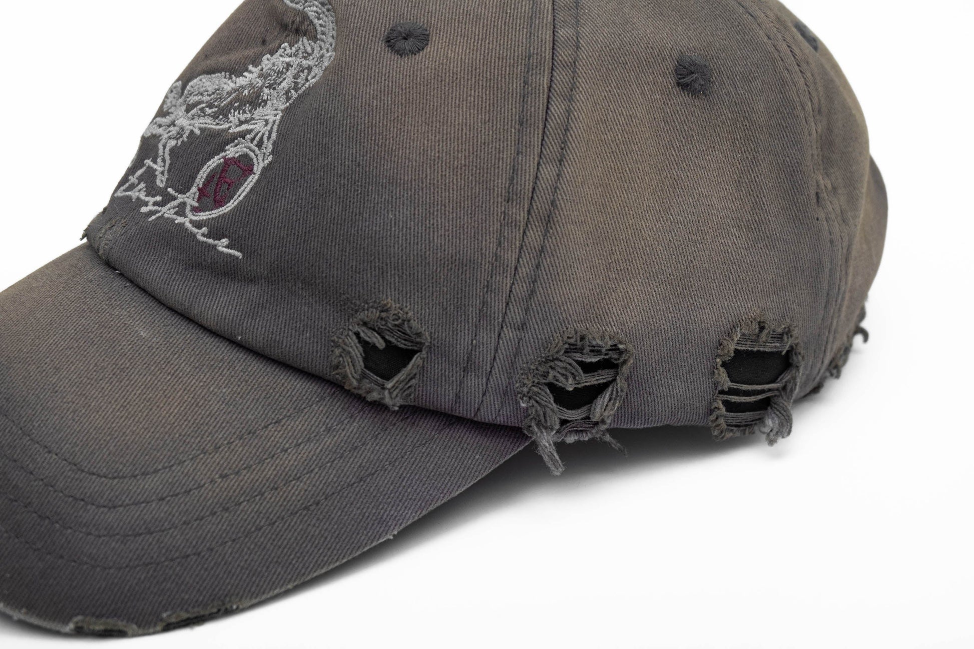 Distressed Embroidered Classic Cap -  fashion accessory - Distressed Embroidered Cap for Vintage Style Enthusiasts - View 13