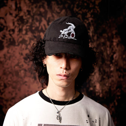 Distressed Embroidered Classic Cap - vintage-inspired cap - Distressed Embroidered Cap for Vintage Style Enthusiasts - View 2