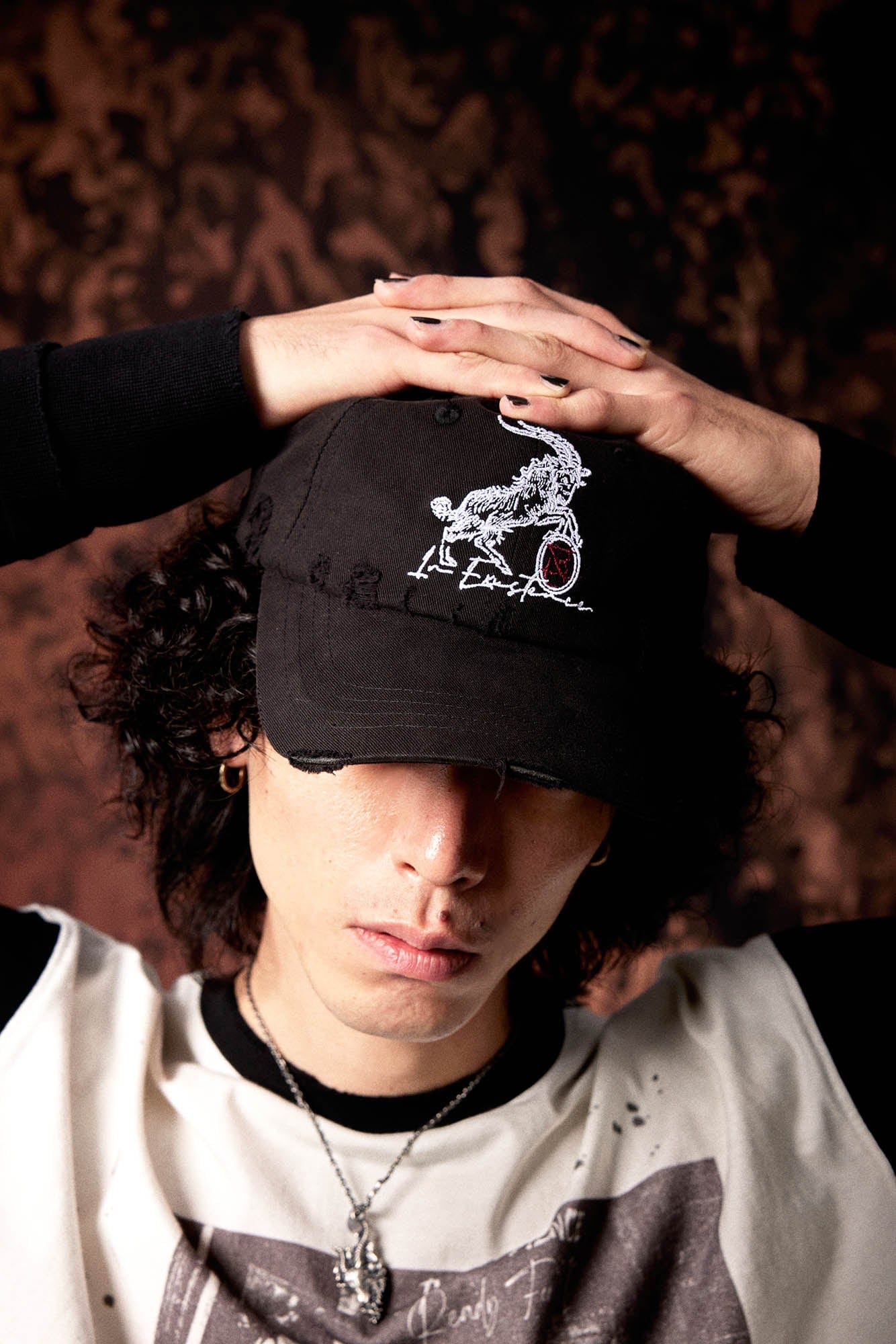 Distressed Embroidered Classic Cap - vintage-inspired cap - Distressed Embroidered Cap for Vintage Style Enthusiasts - View 9