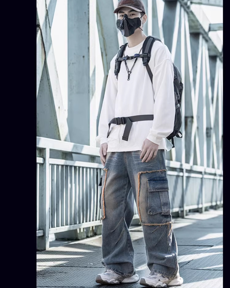 Distressed Straight-Leg Street Jeans -  comfortable streetwear - Distressed Straight-Leg Jeans for Effortless Style - View 6