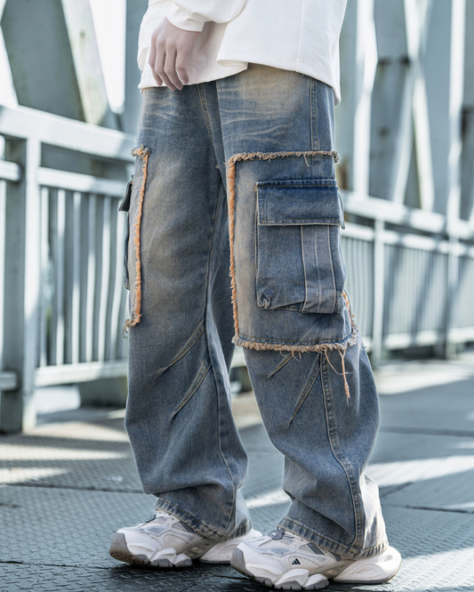 Distressed Straight-Leg Street Jeans - street jeans - Distressed Straight-Leg Jeans for Effortless Style - Main view