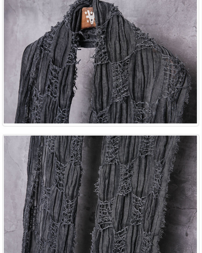 Distressed Tactical Shawl Scarf -  black polyester scarf - Distressed Tactical Shawl Scarf for Urban Style - View 10