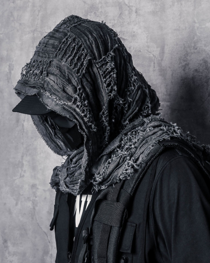 Distressed Tactical Shawl Scarf -  futuristic fashion - Distressed Tactical Shawl Scarf for Urban Style - View 5